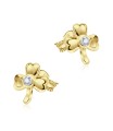 Leaf Clover CZ Silver Stud Earring STS-5162